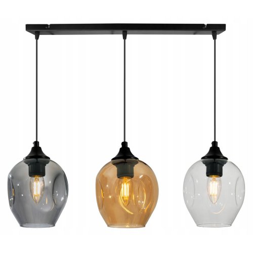 Lampa o Trzech Źródłach Światła ze Szklanymi Kloszami