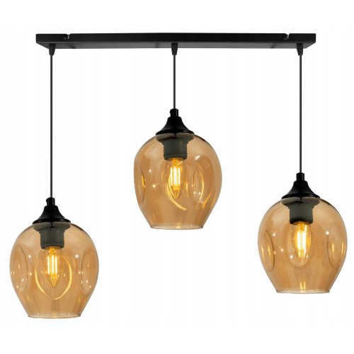 Lampa o Trzech Źródłach Światła ze Szklanymi Kloszami
