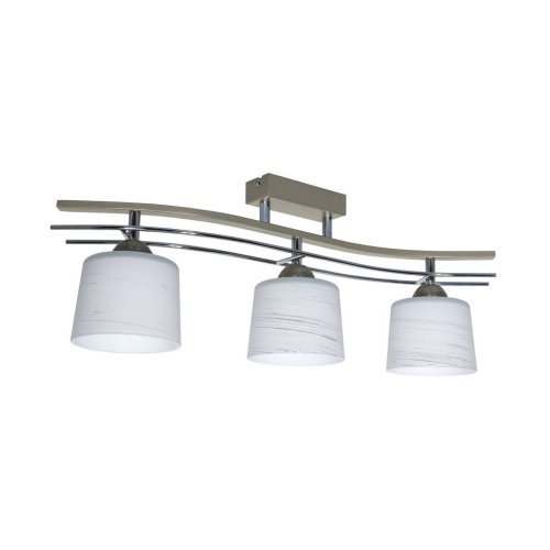 Lampa Sufitowa z chromowanymi Elementami Szklane Klosze