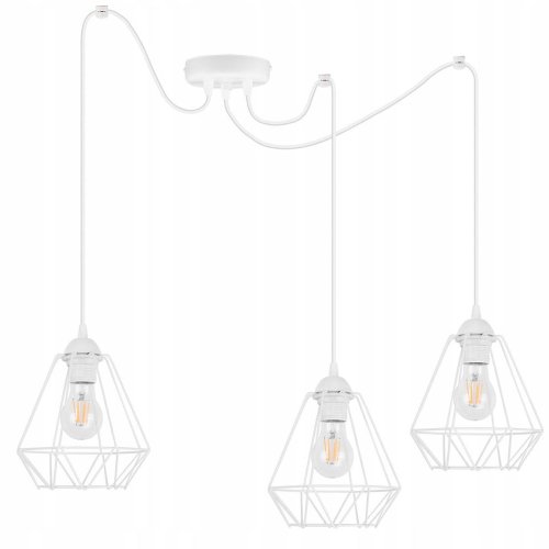 Lampa Wisząca Loft typu Pająk z Drucianymi Kloszami