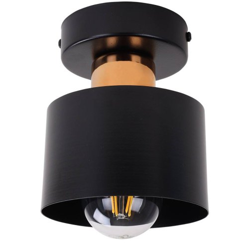 Nowoczesna Lampa z Metalowym Kloszem w Kolorze Czarnym