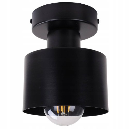 Nowoczesna Lampa z Metalowym Kloszem w Kolorze Czarnym