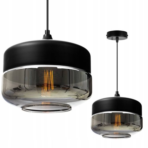 Nowoczesna Lampa Wisząca ze Szklanym Kloszem w Stylu Loft