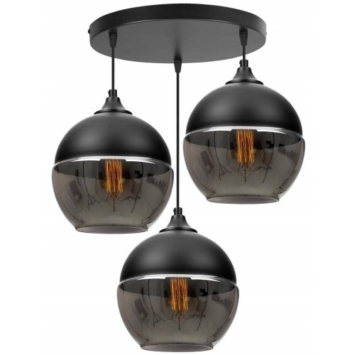 Loftowa Lampa Wisząca ze Szklanymi Kloszami w Kształcie Kuli