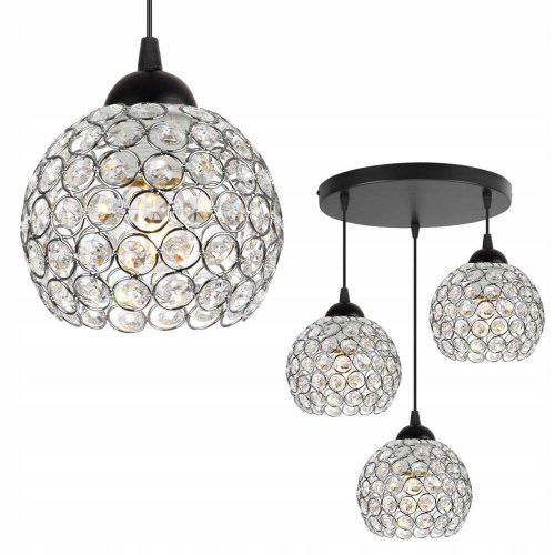 Elegancka Regulowana Lampa Wisząca z Chromowanym Kloszem