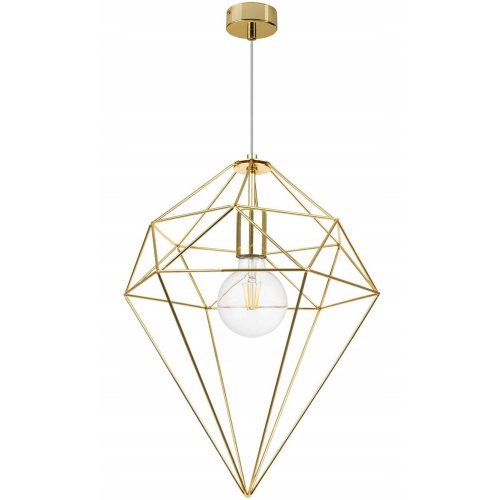 Lampa Wisząca Loft Ze Złotym Kloszem z Metalu