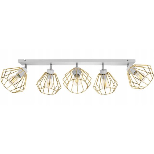 Industrialna Lampa Wisząca Metalowa ze Złotymi Kloszami Loft