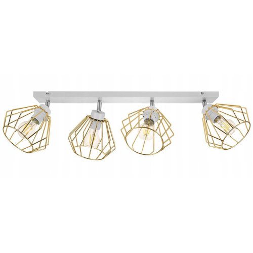 Metalowa Industrialna Lampa Loftowa ze Złotymi Kloszami