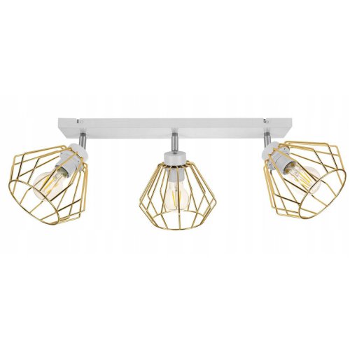 Industrialna Lampa Loftowa Sufitowa ze Złotymi Kloszami