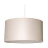 Kremowy abażur lampy wiszącej idealnie wpasuje się do każdego wnętrza