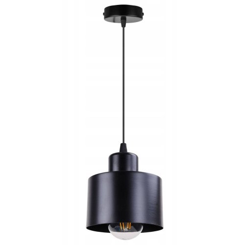 Nowoczesna Lampa Wisząca z Metalowym Kloszem w Kolorze Czarnym