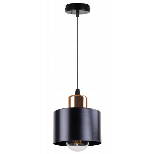 Nowoczesna Lampa Wisząca z Metalowym Kloszem w Kolorze Czarnym