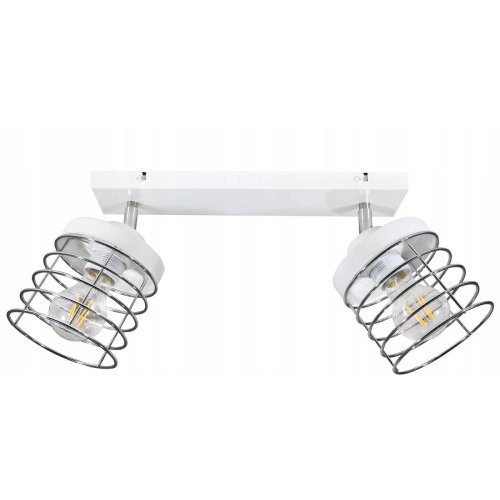 Industrialna Lampa Wisząca z Metalu ze Srebrnymi Kloszami