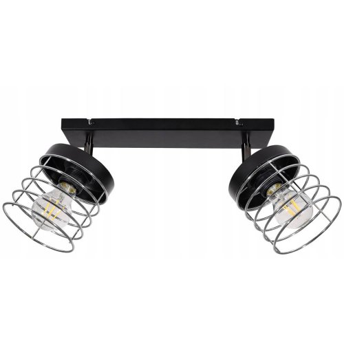 Industrialna Lampa Wisząca z Metalu ze Srebrnymi Kloszami