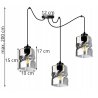 Lampa Wisząca Potrójna Nowoczesna ze Szklanym Kloszem Lampa Wisząca Potrójna Nowoczesna ze Szklanym Kloszem