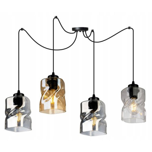 Lampa Wisząca Regulowana z Wyjątkowymi Kloszami ze Szkła