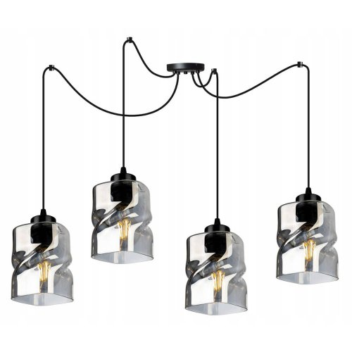 Lampa Wisząca Regulowana z Wyjątkowymi Kloszami ze Szkła