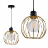 Elegancka lampa loftowa ze złotym drucianym kloszem