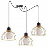 Elegancka lampa wisząca ze złotymi kloszami Elegancka lampa wisząca ze złotymi kloszami