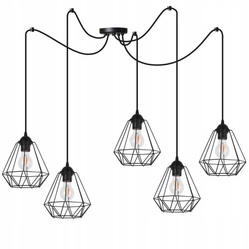 Industrialna Lampa Wisząca typu Pająk Metalowa