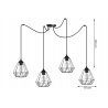 Industrialna Lampa Wisząca typu Pająk Metalowa