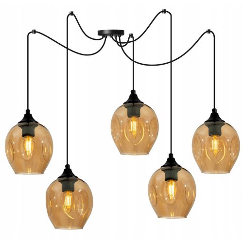 Lampa Wisząca Loft typu Pająk ze Szklanymi Kloszami