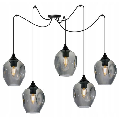 Lampa Wisząca Loft typu Pająk ze Szklanymi Kloszami