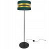 Zielona lampa stojąca z materiałowym kloszem Zielona lampa stojąca z materiałowym kloszem