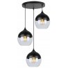 Elegancki plafon sufitowy z wiszącymi lampami ze szklanymi kloszami trzypłomienny Elegancki plafon sufitowy z wiszącymi lampami ze szklanymi kloszami trzypłomienny