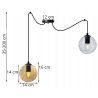 Lampa Wisząca o Dwóch Źródłach Światła ze Szklanymi Kloszami	