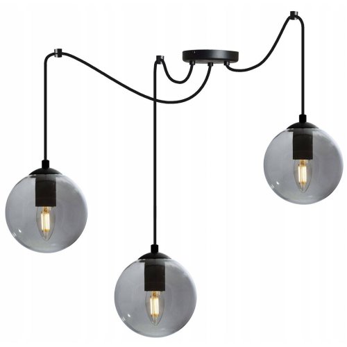 Lampa Wisząca Regulowana Loft z Kloszem ze Szkła