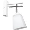 Biała lampa kinkiet z prostokątnym rozkloszowanym szklanym kloszem w mlecznym kolorze Biała lampa kinkiet z prostokątnym rozkloszowanym szklanym kloszem w mlecznym kolorze