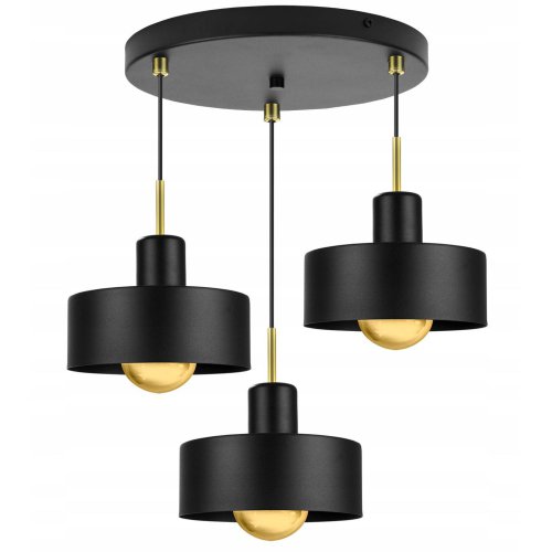 Nowoczesna Wisząca Lampa Metalowa ze Złotym Detalem