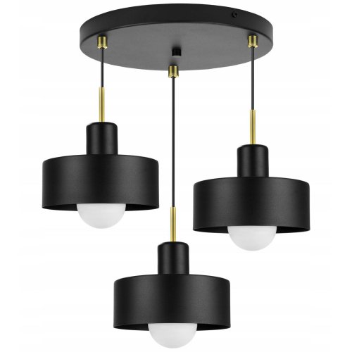 Nowoczesna Wisząca Lampa Metalowa ze Złotym Detalem