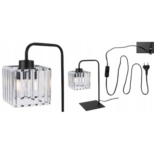 Nowoczesna Lampa Stołowa z Kryształowym Kloszem ze Szkła