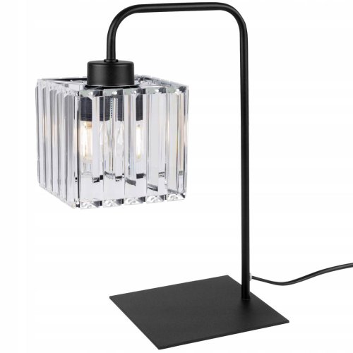 Nowoczesna Lampa Stołowa z Kryształowym Kloszem ze Szkła