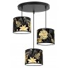 Stylowa lampa złote kwiaty na czarnym tle Stylowa lampa złote kwiaty na czarnym tle