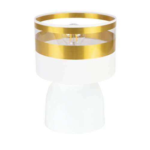 Nowoczesna Lampka Nocna z Metaliczną Wstawką