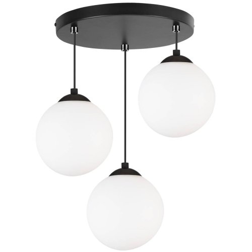 Elegancka Lampa z Trzema Szklanymi Kloszami