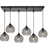 Lampa wisząca sufitowa z 6 kryształowymi kloszami Lampa wisząca sufitowa z 6 kryształowymi kloszami