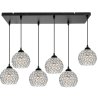 Lampa wisząca CRYSTAL z 6 szklanymi kloszami Lampa wisząca CRYSTAL z 6 szklanymi kloszami