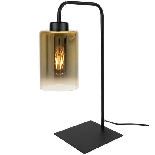 Nowoczesna Elegancka Lampka Stołowa z Metalicznym Kloszem