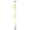 Stylowa lampa wisząca żółta linka odsłonięta żarówka Stylowa lampa wisząca żółta linka odsłonięta żarówka