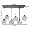 Lampa wisząca CRYSTAL z 6 szklanymi kloszami