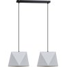 Jasnoszara lampa wisząca diament 2 źródła światła