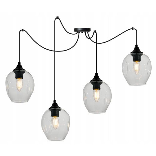 Nowoczesna Lampa Loft z Kloszami z Barwionego Szkła