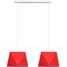 Lampa wisząca DIAMOND biała listwa czerwone abażury materiał