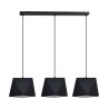 Nowoczesna lampa 3-płomienna wisząca z czarnymi abażurami