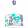 Nowoczesna lampa wisząca z abazurem z motywem serca Nowoczesna lampa wisząca z abazurem z motywem serca