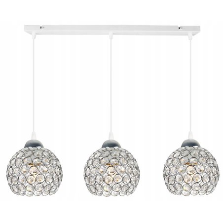 Lampa wisząca listwowa z kryształowymi kloszami
